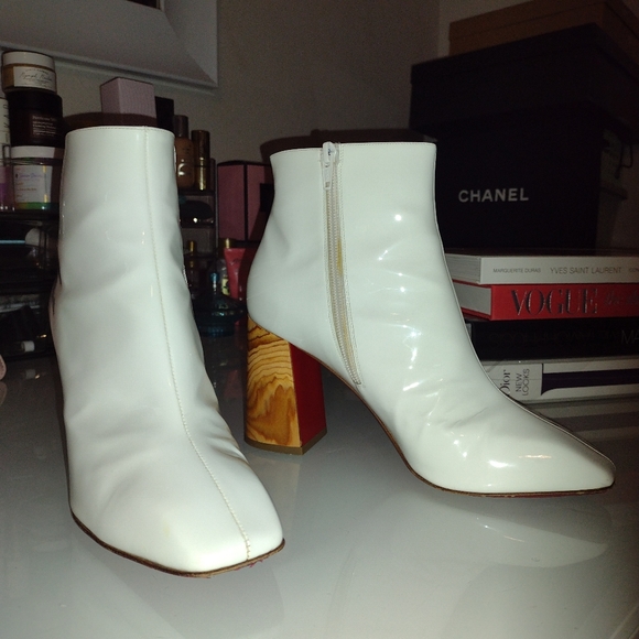ON HOLD ♡ Christian Louboutin Hilconico 85 White Patent Leather Boots 39.5 - Picture 12 of 16